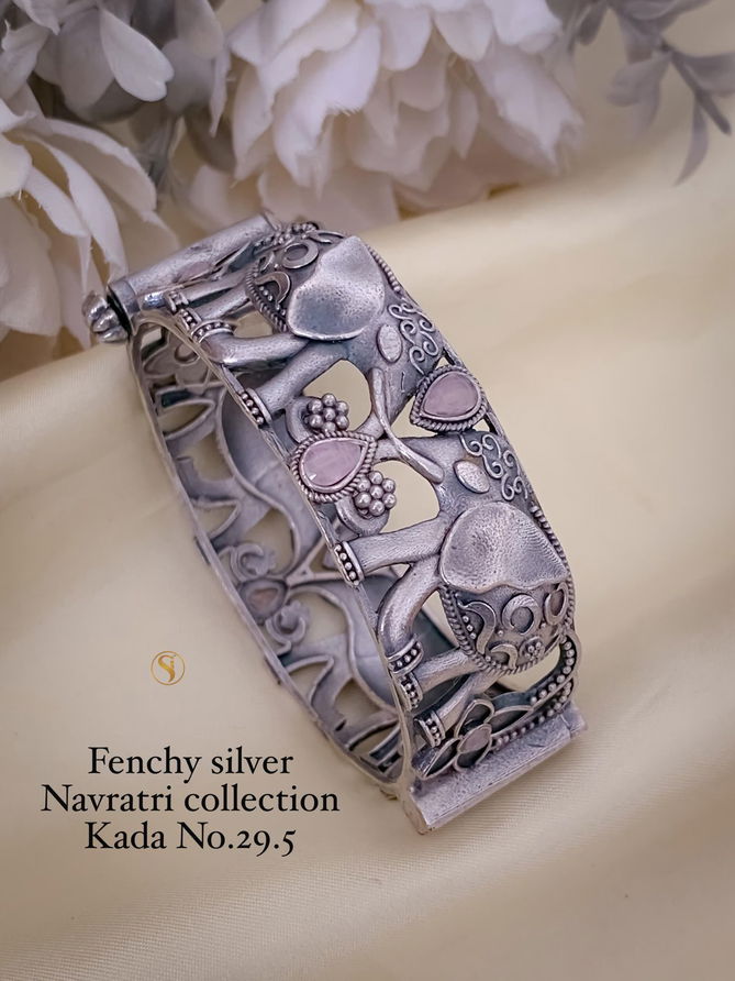 3 Fancy Silver Navratri Kada Wholesale Price In Surat
